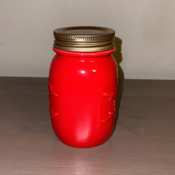 David’s Tea Red Ceramic Jar Mug with Lid and Infuser - Picture 5 of 11